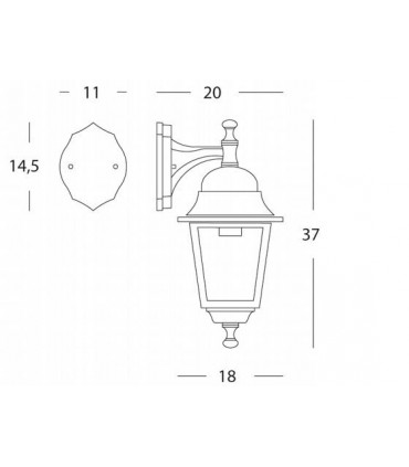 Sovil Wandlicht schwarz 1XE27 IP43 953/06