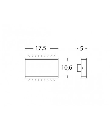 Sovil LED-Wandlicht rechteckige Form weiß 14W 4000K IP54 99134/02