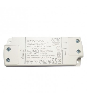 Tecnel Netzteil für LEDs 15W 12V IP20 SLT15-12VF-2s