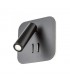 Redo Wandlicht QUDA 6W+3W mit USB-Steckdose 3000K schwarz 01-1492