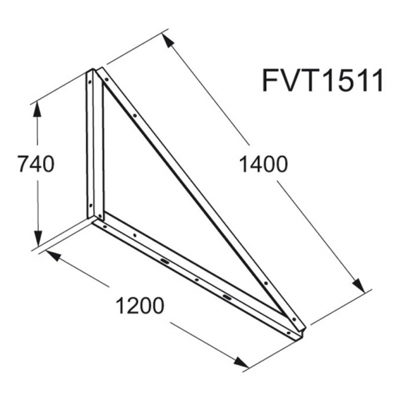 Dreieck zur Befestigung von Photovoltaik-Paneelen Teknomega 30-35-40-45 Grad FVT1511