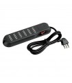 Bticino Slim Mehrfachsteckdose 6 Doppelsteckdosen beleuchteter Schalter anthrazit Stecker 10A 3630GB