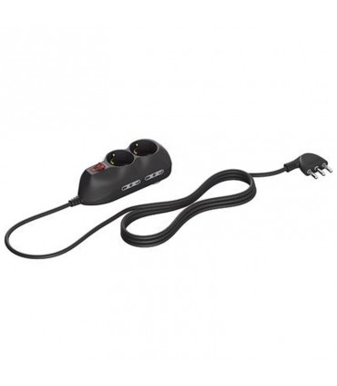 Bticino Multisteckdose mit Slot 6 deutsche Steckdosen und 4 Doppelsteckdosen 10/16A Schalter anthrazit 3696GB