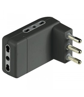 Bticino platzsparender Adapter 3 zweiseitige Steckdosen und 16A Stecker anthrazitgrau S3606GE