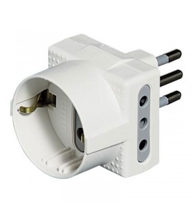 Bticino Dreifach-Adapter 3 deutsche Steckdosen 2 Steckdosen 10A Stecker 10A weiß S3610DE