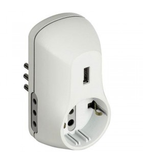 More about B3-Adapter 2 10A-Steckdosen 1 deutsche Steckdose 1 USB- und 10A-Stecker weiß S3613DU