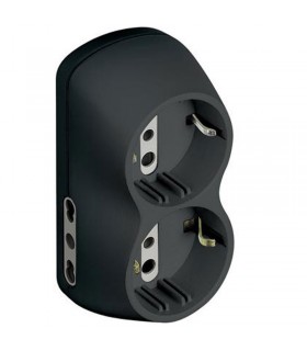 More about B4-Adapter 2 Doppelsteckdosen 2 deutsche Steckdosen und 16A anthrazitfarbener Stecker S3614G