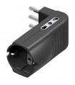 Bticino Eckadapter 2 10A Steckdosen 1 deutsche Steckdose und 10A Stecker anthrazitgrau S3615GE