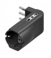 Bticino Eckadapter 2 zweiseitige Steckdosen 1 deutsche Steckdose und 16A anthrazitfarbener Stecker S3616GE