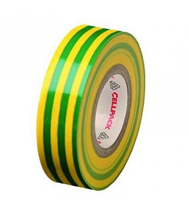 Cellpack PVC-Isolierband Grün-Gelb 0.15mm x 19mm x 25m 145796