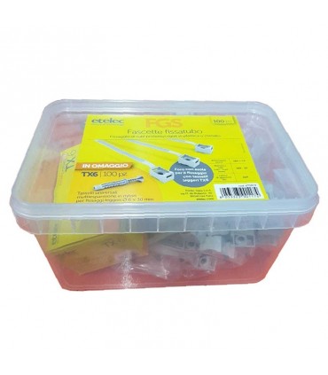 Etelec Schlauchschellen mit 100 Dübel TX6 KT1074