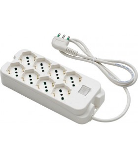 Fanton Steckdosenleiste mit 8 Schuko Steckdosen weiß 40440