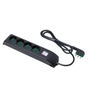 Fanton Steckdosenleiste mit 4 Schuko Steckdosen schwarz 410101