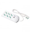 Fanton Steckdosenleiste mit 3+3 Schuko Steckdosen und USB 410350
