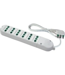 Fanton Steckdosenleiste mit 6 Steckdosen und Kabel weiß 41040