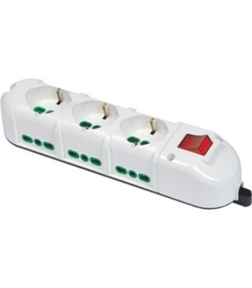 Fanton Steckdosenleiste mit 3+6 Schuko-Steckdosen weiß 42126