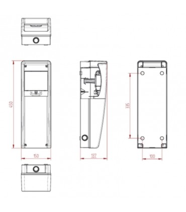 Fanton Ulisse Schaltschrank mit CEE-Steckdosen und Fehlerstromschutzschaltern 74300