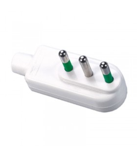 Fanton Italienischer Vierkantstecker 2X16A+E weiß 80040