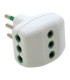Fanton Adapter mit 10A+T-Stecker und 3 10A+T Steckdosen weiß 82200
