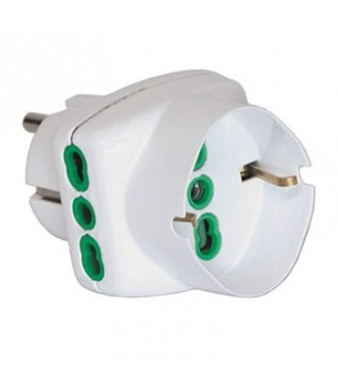 Fanton Dreifach-Adapter 2 x Zweiweg- und Einweg-Steckdosen Weiß 82230