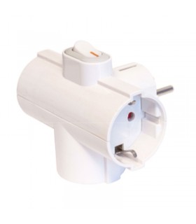 Fanton dreifacher Adapter schuko Stecker + 3 schuko Steckdosen weiß 82260