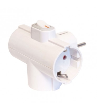 Fanton dreifacher Adapter schuko Stecker + 3 schuko Steckdosen weiß 82260