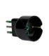 Fanton 2P+T 10A Adapter mit 10A schuko schwarz 82601-E