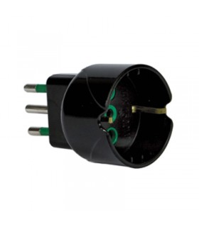 Fanton 2P+T 10A Adapter mit 10A schuko schwarz 82601-E