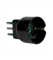 Fanton 2P+T 10A Adapter mit 10A schuko schwarz 82601-E
