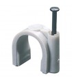 Haft-Clip, Kunststoff, Durchmesser 4, Lichtgrau 100 Stk.