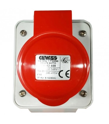 Gewiss feste Wandsteckdose 3P+N+E 16A IP44 rot 380V GW62409