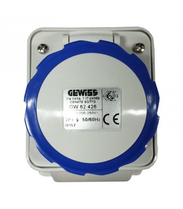 Gewiss feste Wandsteckdose 2P+E 16A IP67 blau 220V GW62426