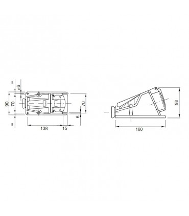 Gewiss Wandsteckdose feststehend 3P+E 16A IP44 380V GW62481