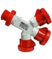 Gewiss Dreifachverteiler 3P+E 32A IP67 3 Steckdosen rot 400V GW64068