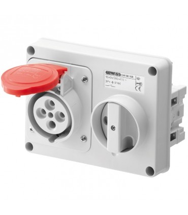 Gewiss Steckdose mit Verriegelung 3P+E 16A IP44 380V ohne Gehäuse GW66108