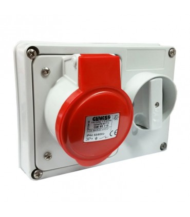 Gewiss verriegelte Steckdose 3P+E 32A IP44 380V ohne Gehäuse GW66119