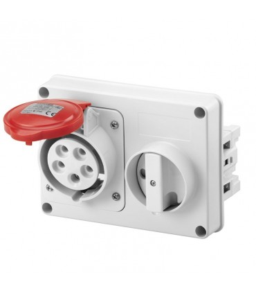 Gewiss verriegelte Steckdose 3P+N+E 32A IP44 380V ohne Gehäuse GW66120