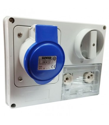 Gewiss Steckdose mit Verriegelung 2P+E 32A IP44 220V ohne Gehäuse GW66137