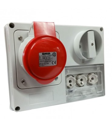 Gewiss verriegelte Steckdose 3P+N+E 32A IP44 380V ohne Gehäuse GW66142