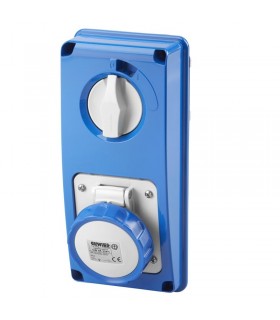 Gewiss vertikale Steckdose 2P+E 16A mit Verriegelung ohne Boden GW66304N