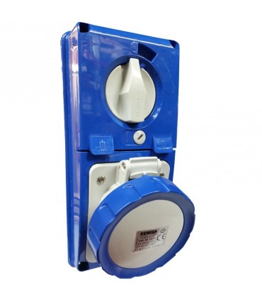 Gewiss vertikale verriegelte Steckdose 2P+E 32A IP67 GW66337N