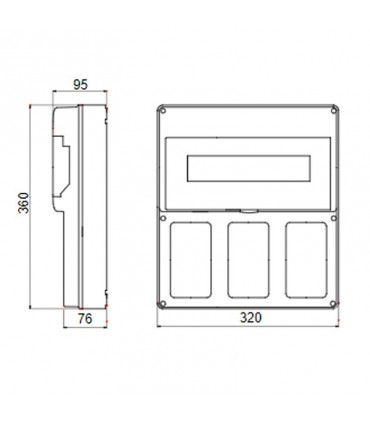 Gewiss Leerschaltschrank für 3 verriegelte Steckdosen IP55 GW66493