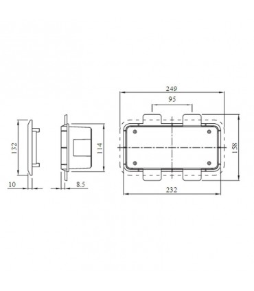 Gewiss-Dose mit Rahmen für senkrechte feste Steckdosen 16/32A GW66683PM
