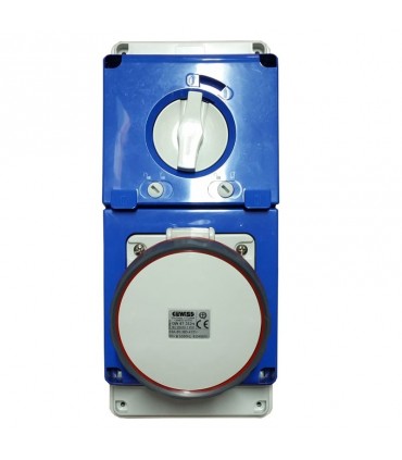 Gewiss Steckdose mit Verriegelung 3P+E 63A IP67 380V GW67252N