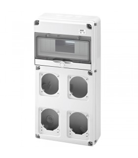 Gewiss 10-Modul-Schaltschrank mit 4 Flanschen für Industriesteckdosen GW68003N