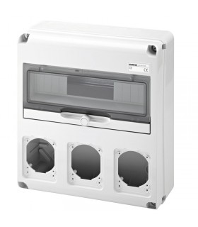 Gewiss 14-Modul-Schaltschrank mit 3 Flanschen für Industriesteckdosen GW68005N