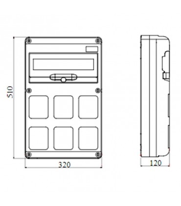 Gewiss 14-Modul-Schaltschrank mit 6 Flanschen für Industriesteckdosen GW68008N