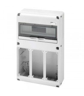 Gewiss 14-Modul-Schaltschrank mit 3 Flanschen für Industriesteckdosen GW68010N