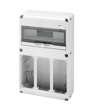 Gewiss 14-Modul-Schaltschrank mit 3 Flanschen für Industriesteckdosen GW68010N