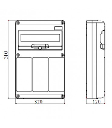 Gewiss 14-Modul-Schaltschrank mit 3 Flanschen für Industriesteckdosen GW68010N